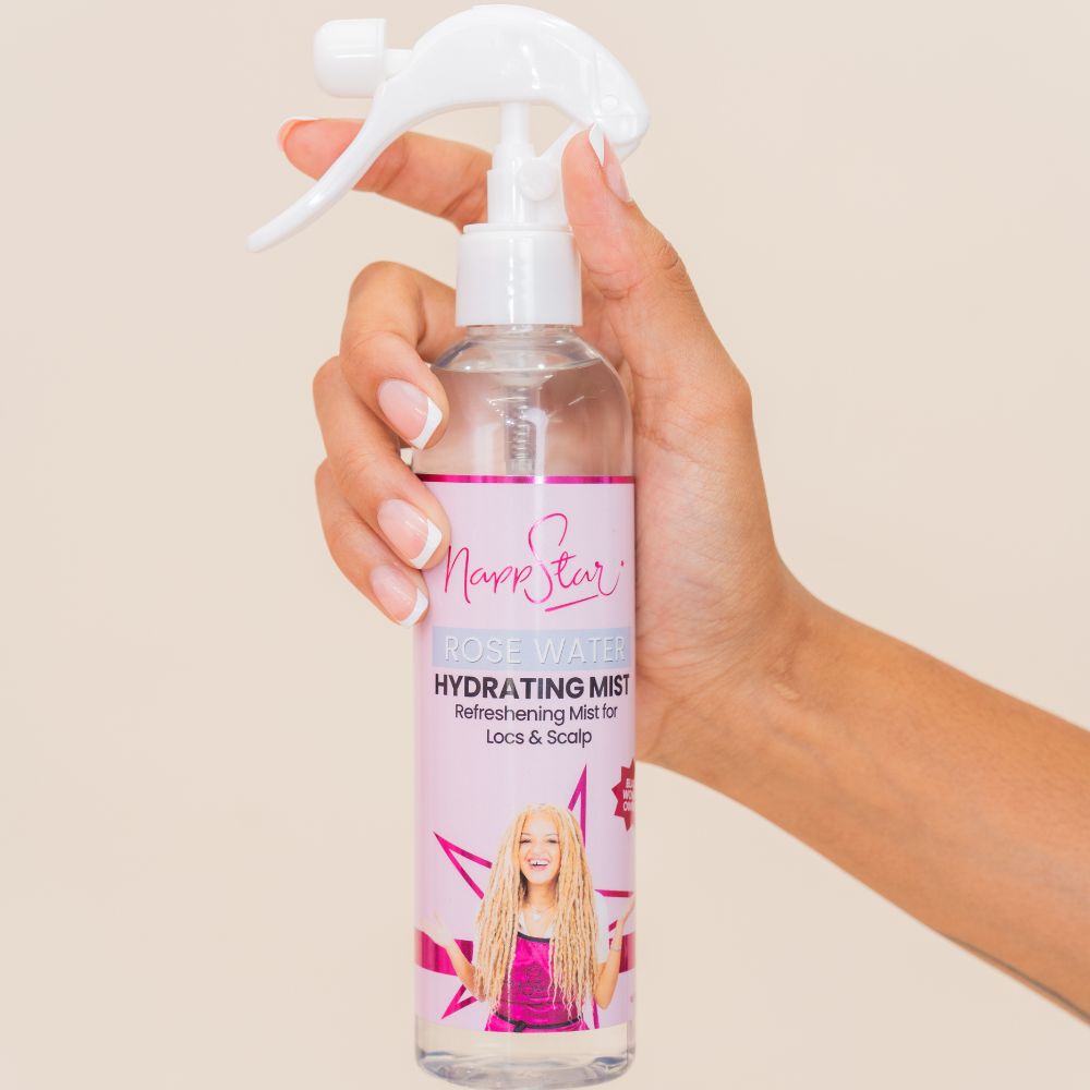 Spray Hydratant Dreadlocks à l’Eau de Rose – Hydratation Intense & Anti-Casse (236ml)