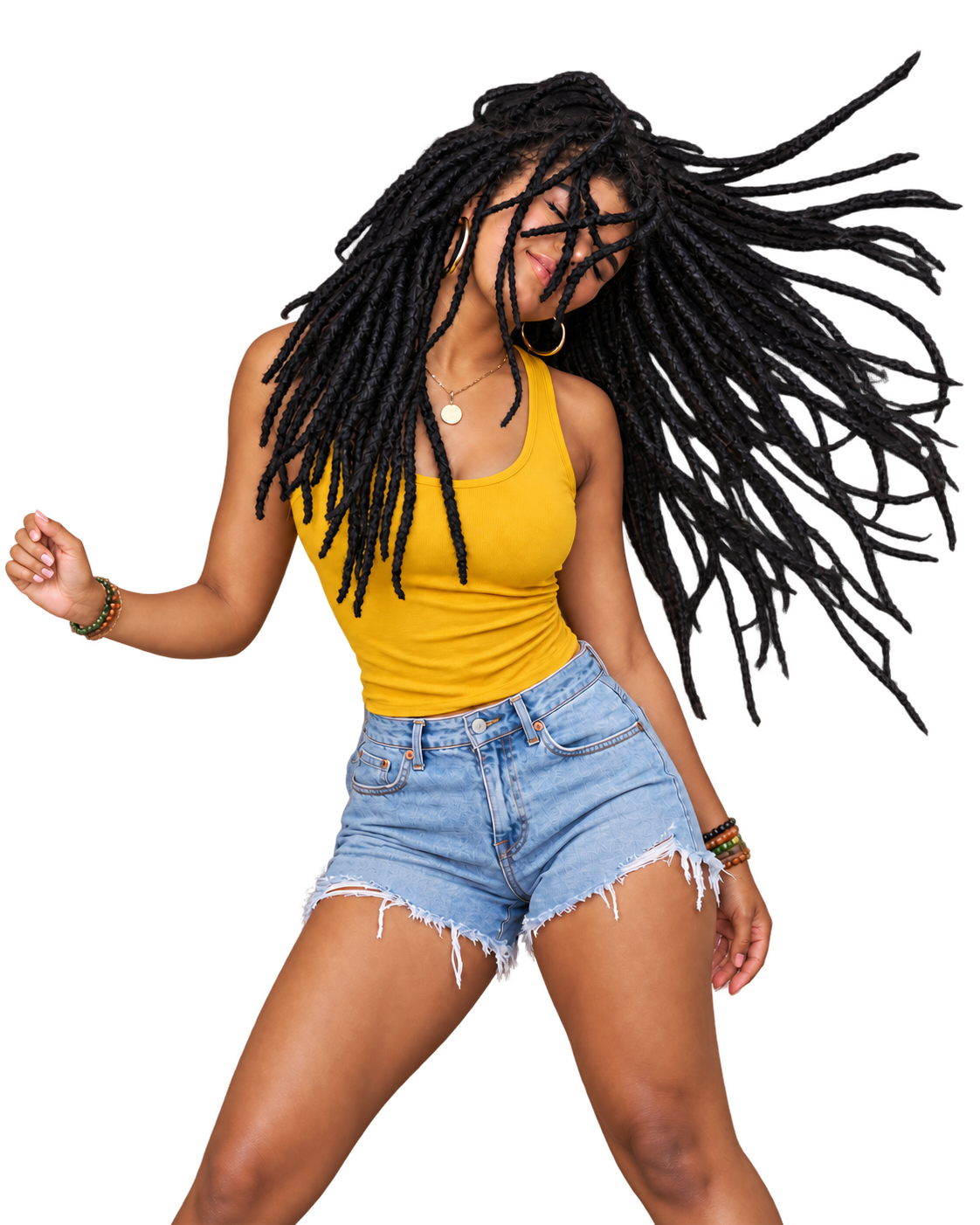 Gros plan sur une pose d'extensions de locks texturées