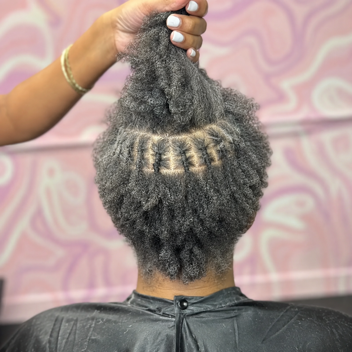 Extensions de locks grises avant la pose