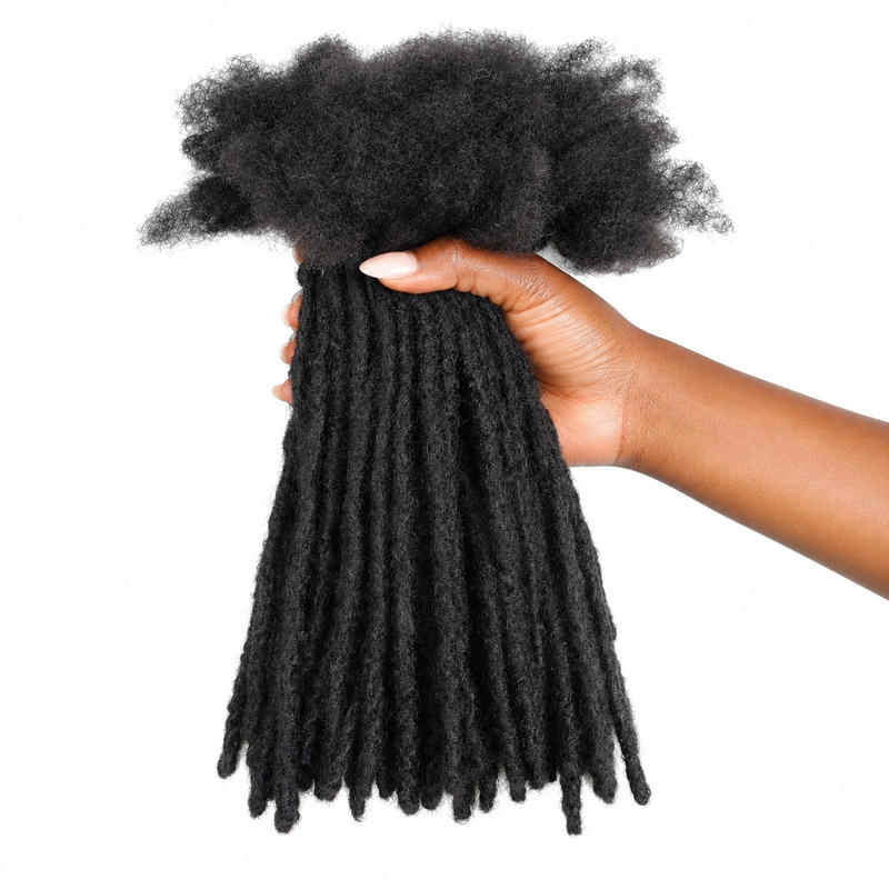Extensions de Dreadlocks 100% Cheveux Naturels Faites Main au Crochet | Locks Permanentes Finition Interlock